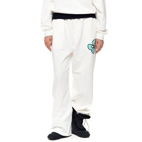 CORSAGE LOGO SWEAT PANTS / white