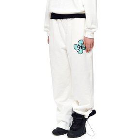 CORSAGE LOGO SWEAT PANTS / white