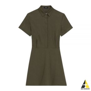 띠어리 Short-Sleeve A-Line Dress in Good Linen (O0203605 F5J) (굿 리넨 숏 슬리브 A