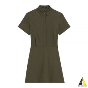 띠어리 24SS Short-Sleeve A-Line Dress in Good Linen (O0203605 F5J) (굿 리넨 숏 슬리