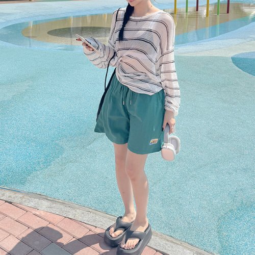 코키코키 / UV차단/생활방수/M3XL 써핑 와펜 패치 비비드 컬러 비치웨어 밴딩 4부