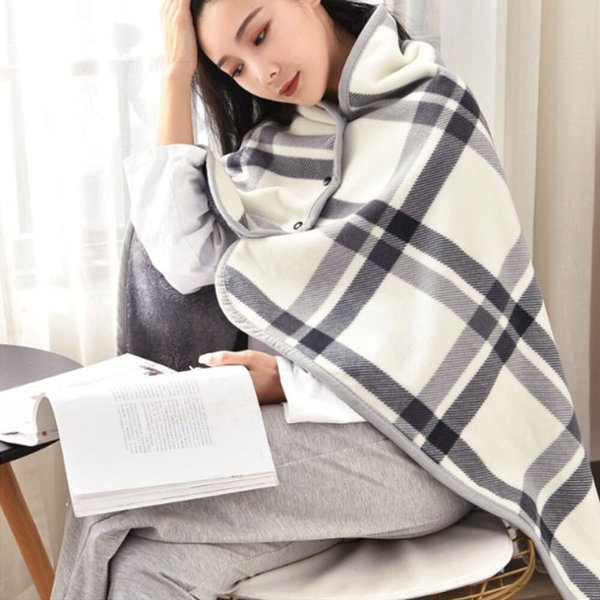 빅 블랭킷 똑딱이단추 망토 담요(100x140cm) (그레이)