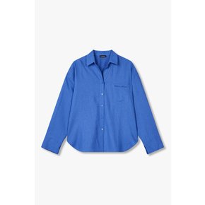 여성 린넨 블렌드 포켓 비치 셔츠 0825136504000