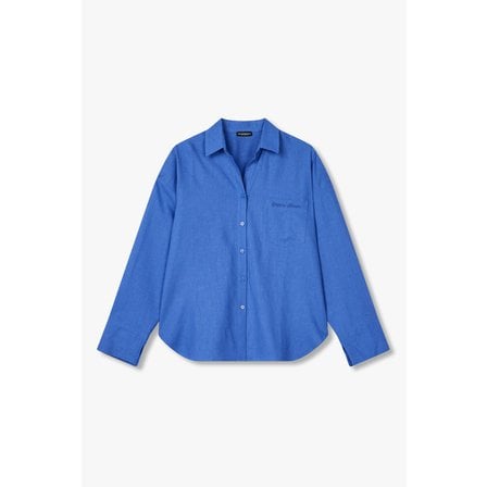 EMPORIO ARMANI 여성 린넨 블렌드 포켓 비치 셔츠 0825136504000