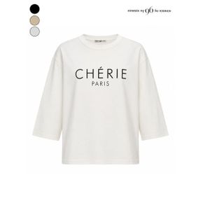 7부 소매 레터링 파리 티셔츠 NQ9TS010M0_P437459918