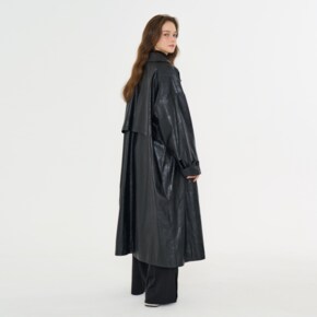 MET eco leather long coat