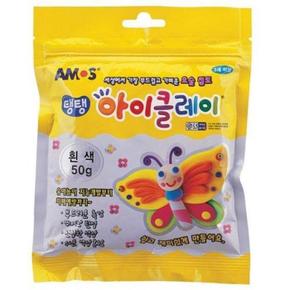 XB2K355K아모스 탱탱 아이클레이 50g 흰색 10개 MO 잡화