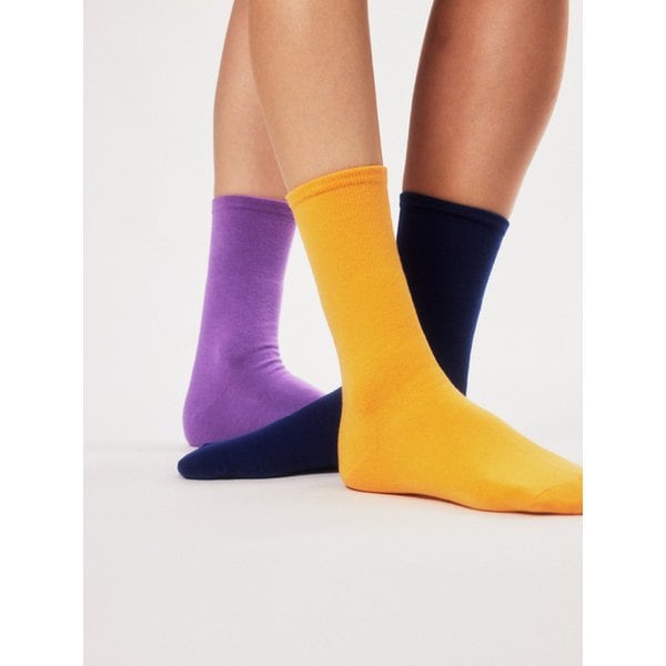 탠저린 셔벗 Tangerine Sherbet 단색 컬러 장목 양말