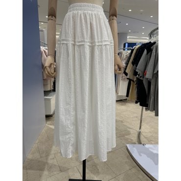ab.f.z A라인 자수 펀칭 레이스 코튼 롱스커트 ASZ2QS312