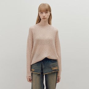 Metal Cable Knit in L/Pink VK4WP166-71