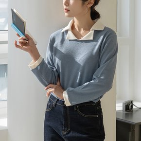 [66-110] 제로 배색 더블 카라 티