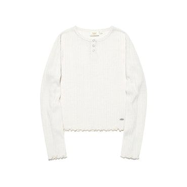 LEE 우먼 버튼 긴팔 티셔츠 아이보리 LE2503LT63IV