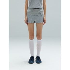 AMY BUTTON KNIT SHORTS - GREY