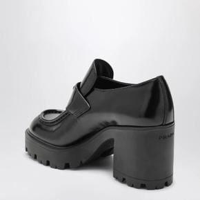 프라다 Brushed leather heeled loafers in Black 1D563O085055/XN_PRADA-F0002_500-37 Black
