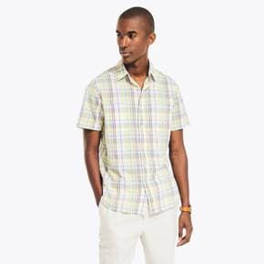 4691317 Nautica Mens Madras Plaid Short-Sleeve Shirt