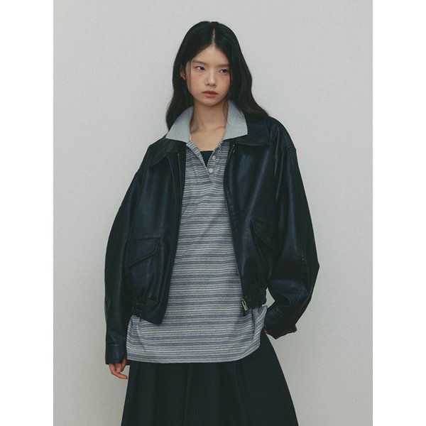 ANDERSON LEATHER BLOUSON(BK)