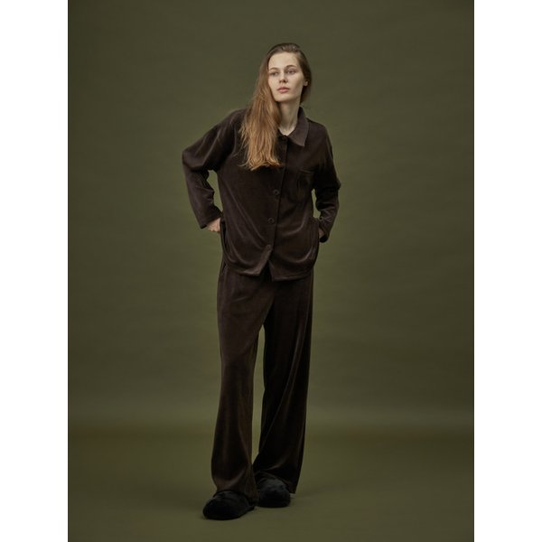 VELOUR PAJAMA SET_double brown (women)