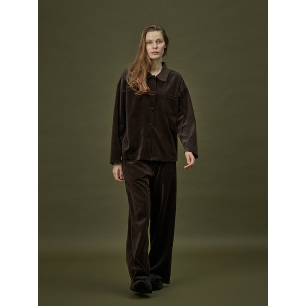 VELOUR PAJAMA SET_double brown (women)