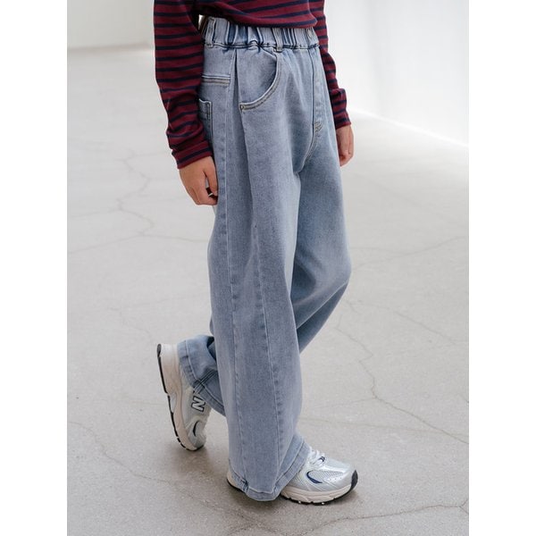 사이드패널 와이드데님(연청)