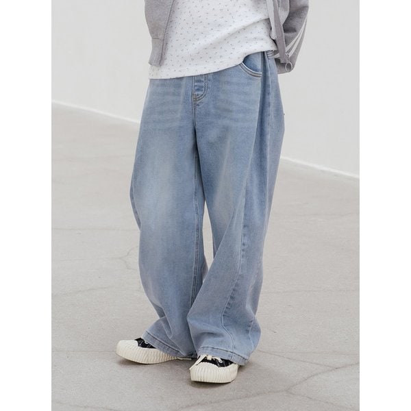 사이드패널 와이드데님(연청)