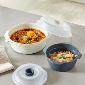 스팀쿡 전자레인지 찜용기 2종 2P 화이트 세트 1200ml 1P + 650ml 1P