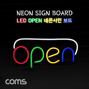 Coms LED 오픈 네온사인 보드 OPEN 간판