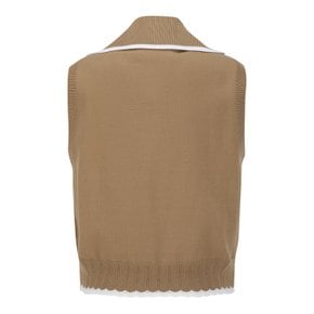 01-243-203-02  CAMEL  카라 배색 드랍 VEST 풀오버