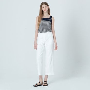 기비 린넨 스트레이트 밴딩 팬츠 GY25M1FRAS390