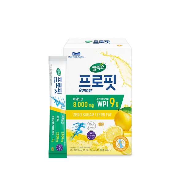 [본사직영] 프로핏 러너 레몬 스틱 1박스(15g x 10개) / 아미노산 8,000mg 고함량 & WPI 100% 9g