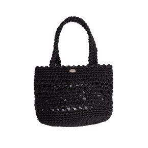 No.222 / Lily Raffia Crochet Mini Tote Bag _ Black