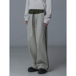 COTTON TAPING WIDE PANTS_LIGHT KHAKI