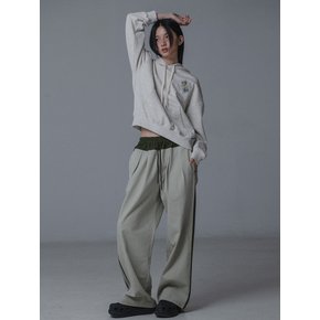 COTTON TAPING WIDE PANTS_LIGHT KHAKI