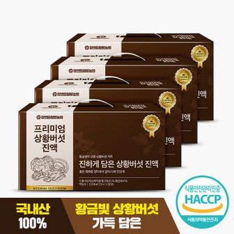 참앤들황토농원 프리미엄 국산 상황버섯진액 70ml x 30포 4박스