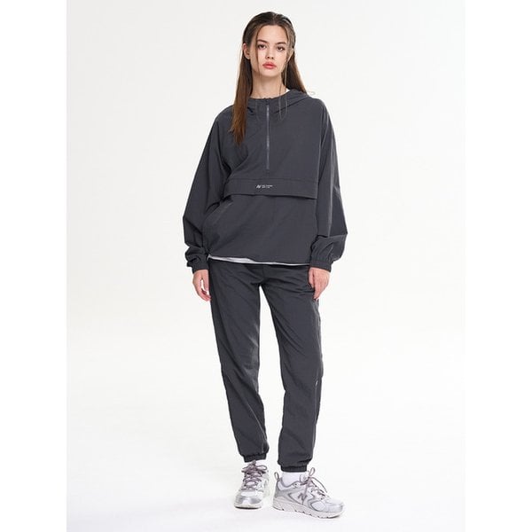 [SET] 캠프 우븐 바람막이 후드 집업 아노락 자켓 셋업 + 러닝 조거팬츠 세트 W 차콜