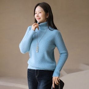 네티즈 살짝 여유있는 실루엣 포근포근 골지 폴라 니트