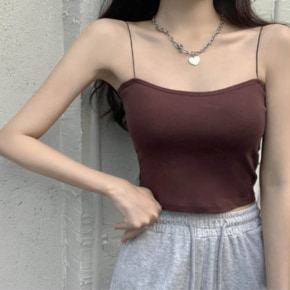 여자 캡내장 미들 페미닌 크롭끈나시 LDW-TS5-SSIS483-브라운