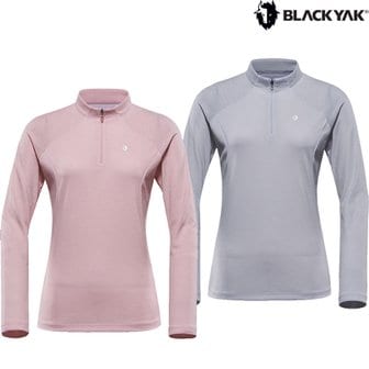 블랙야크 M스토마집업티-23년 봄/여름  여성용  통기성이 좋은 기능성 하프 집업 긴팔 티셔츠-1BYTSS3504