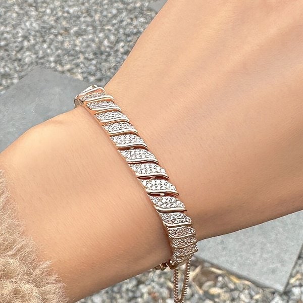 14K 트위스트 오로라 시계잠금 팔찌 BA0508