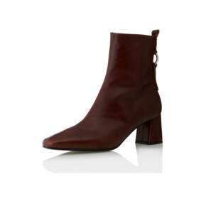 Ring Point Block Hill Ankle Boots - MD1088b Brown