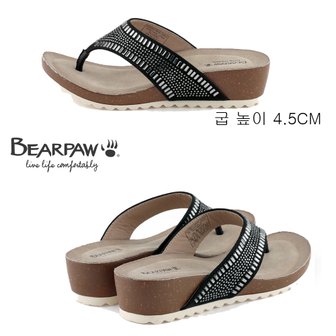 베어파우 21SS 여성 DARIA 키높이 (4.5CM) 쪼리 블랙(K2080001)