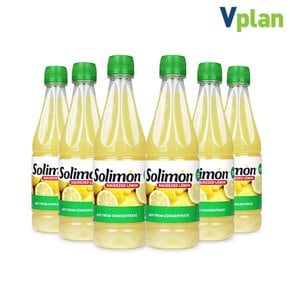 브이플랜 솔리몬 스퀴즈드 레몬즙 착즙 원액 500ml X 6병 (총 3L) 레몬 수 주스