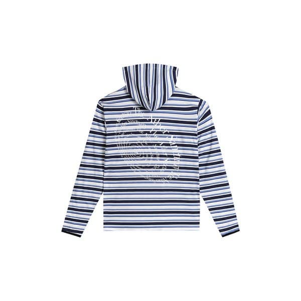 Circular Type Striped Hoodie - Sky Blue