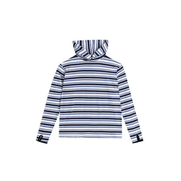 Circular Type Striped Hoodie - Sky Blue