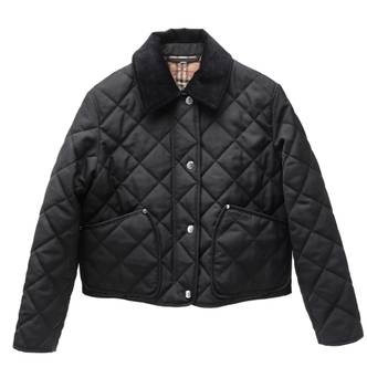 버버리 랜포드 크롭 퀼팅 재킷 8078519 BLACK