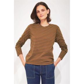 큘 THE MODERN LONG T-SHIRT - VICUNA/NAVY PINSTRIPE