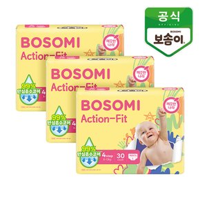 액션핏 팬티형 기저귀 대형 30개입 3개