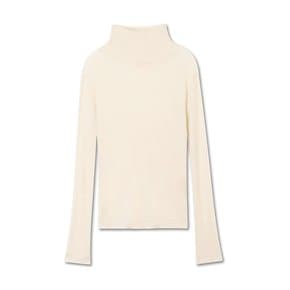 WOOL TENCEL TURTLE NECK TOP BUTTER