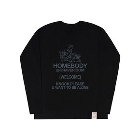 [UNISEX]HOME BODY 롱슬리브 티셔츠_블랙