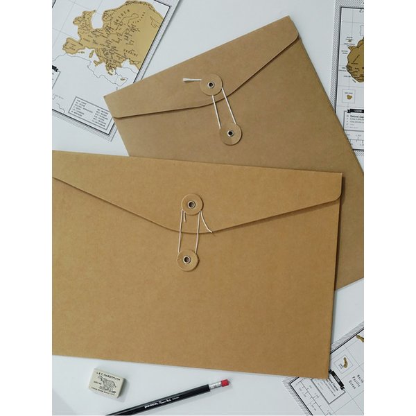 크라프트지 단추 종이 서류 봉투 포장지 A4