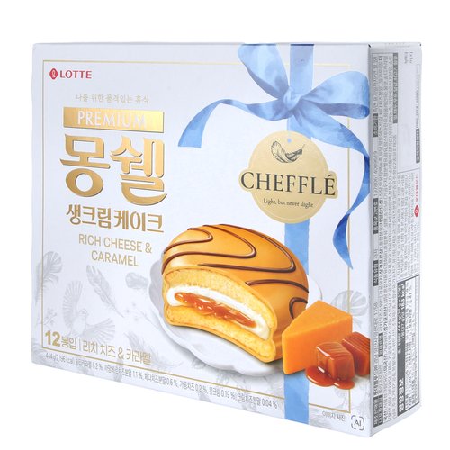 신상 롯데 프리미엄 몽쉘 치즈&카라멜 치플레콜라보 444g